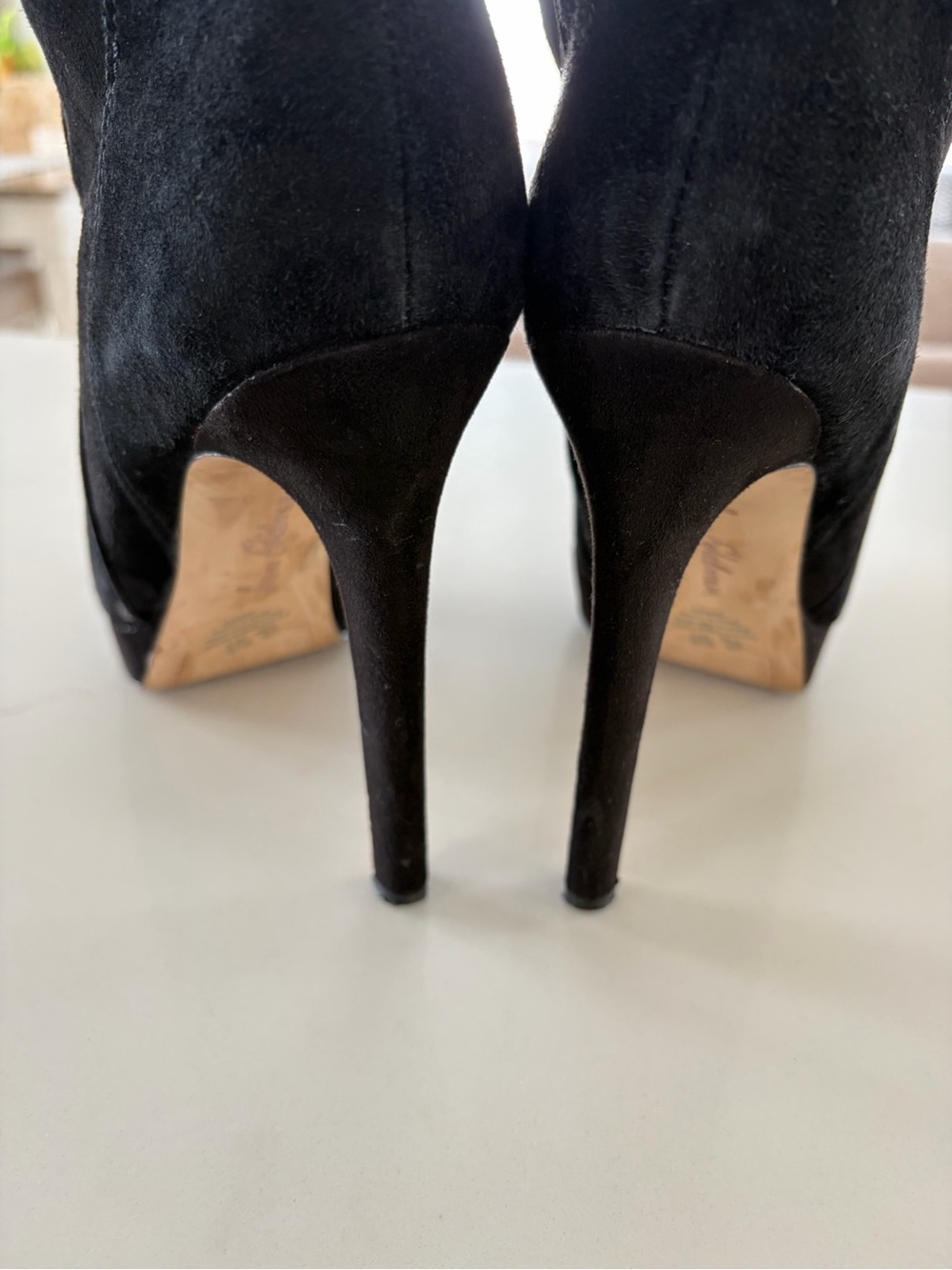 Sam Edelman Amber Black Over the Knee Platform Stiletto Boots Size 8.5 / EU 38.5 - Picture 14 of 16